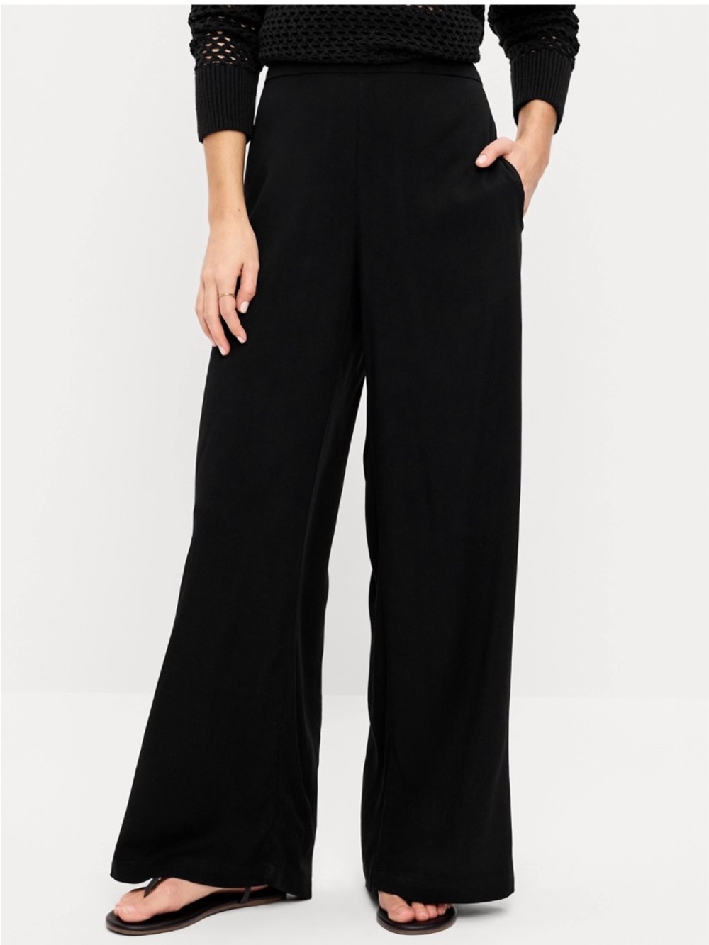 Old Navy Playa Black Wide-Leg Women's Pants size Lg NWT